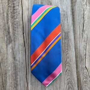 Ralph Lauren Purple Label Striped Repp Tie Bright Multicolor Silk‎ Made in Italy